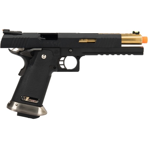 WE Tech 1911 Hi-Capa T-Rex Competition Gas Blowback Airsoft Pistol w/ Sight Mount & Top Ports - BLACK / GOLD