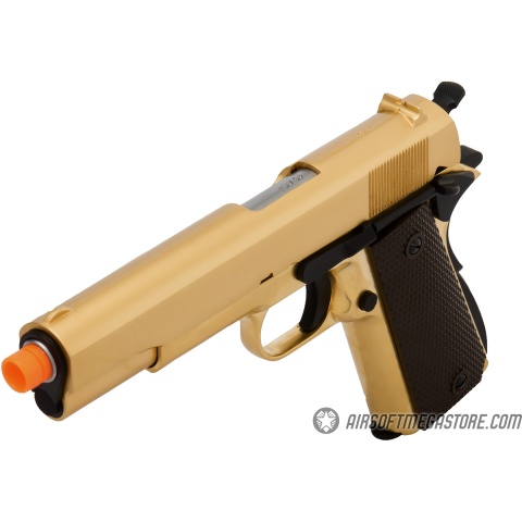 WE Tech 1911 A1 Gold Plated Airsoft Gas Blowback Pistol - GOLD