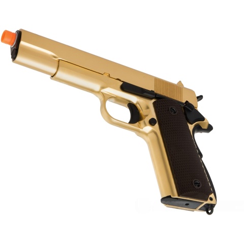 WE Tech 1911 A1 Gold Plated Airsoft Gas Blowback Pistol - GOLD