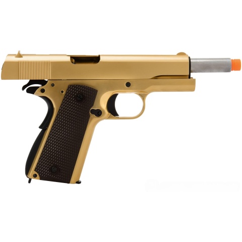 WE Tech 1911 A1 Gold Plated Airsoft Gas Blowback Pistol - GOLD
