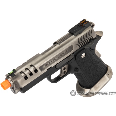 WE Tech 3.8 Hi-Capa Deinonychus Gas Blowback Airsoft Pistol - SILVER