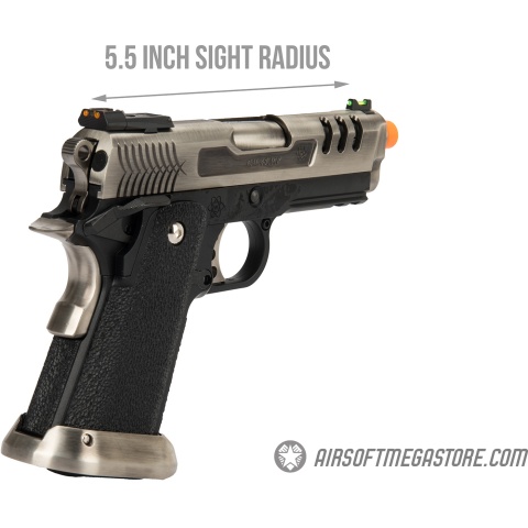 WE Tech 3.8 Hi-Capa Deinonychus Gas Blowback Airsoft Pistol - SILVER