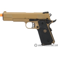 WE Tech 1911 Full Metal MEU Airsoft Gas Blowback Pistol - TAN