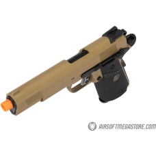 WE Tech 1911 Full Metal MEU Airsoft Gas Blowback Pistol - TAN