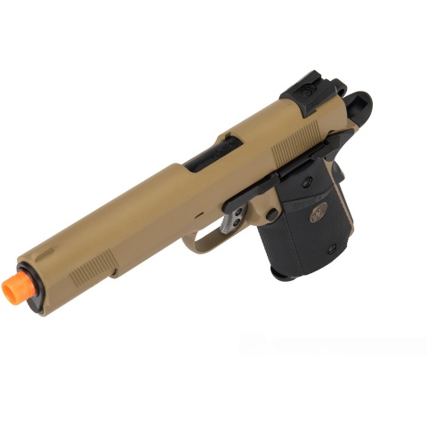 WE Tech 1911 Full Metal MEU Airsoft Gas Blowback Pistol - TAN