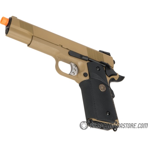 WE Tech 1911 Full Metal MEU Airsoft Gas Blowback Pistol - TAN