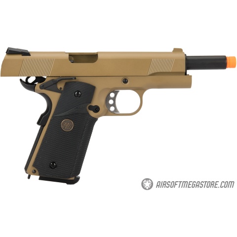 WE Tech 1911 Full Metal MEU Airsoft Gas Blowback Pistol - TAN