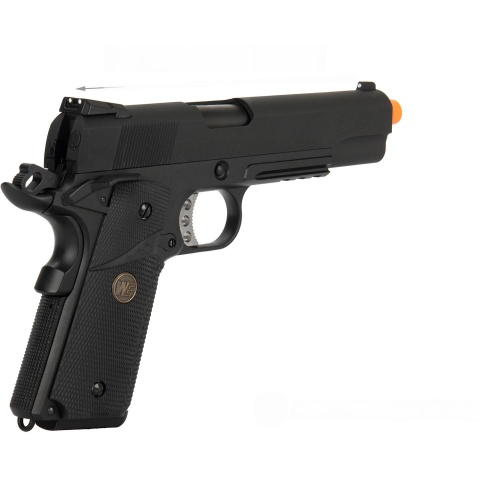 WE Tech 1911 Full Metal MEU Airsoft Gas Blowback Pistol w/ Picatinny Rail - BLACK