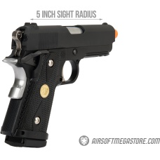 WE Tech 1911 3.8 Baby Hi-Capa Gas Blowback Airsoft Pistol [Version A] - BLACK