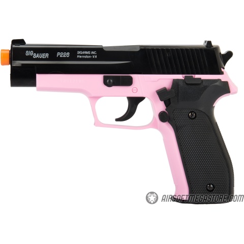 Sig Sauer P226 Spring Airsoft Pistol w/ Spare Magazine - BLACK / PINK - DISCONTINUED