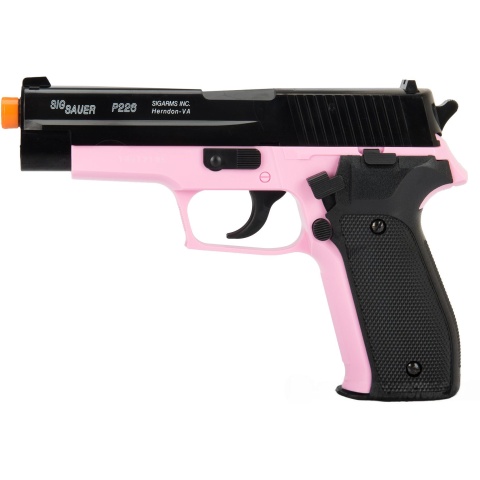 Sig Sauer P226 Spring Airsoft Pistol w/ Spare Magazine - BLACK / PINK - DISCONTINUED