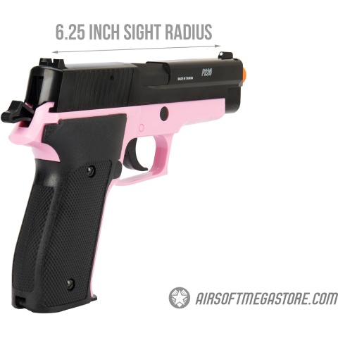 Sig Sauer P226 Spring Airsoft Pistol w/ Spare Magazine - BLACK / PINK - DISCONTINUED