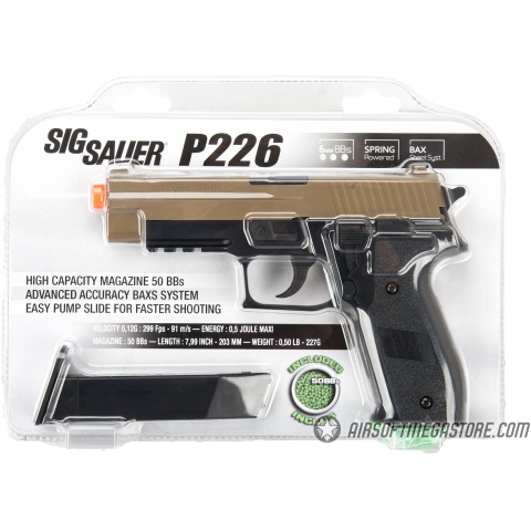 Sig Sauer P226 Spring Airsoft Pistol - BLACK / TAN