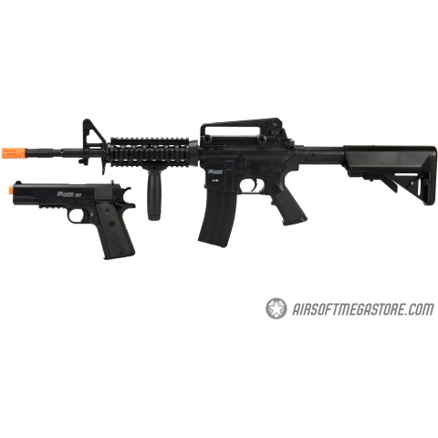 Sig Sauer Patrol  Airsoft Gun Kit with M4 AEG Rifle and pistol and 7500 rounds of BBs - BLACK - DISCONTINIED