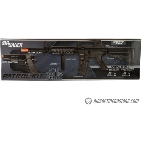 Sig Sauer Patrol  Airsoft Gun Kit with M4 AEG Rifle and pistol and 5000 rounds of BBs - BLACK - DISCONTINUED