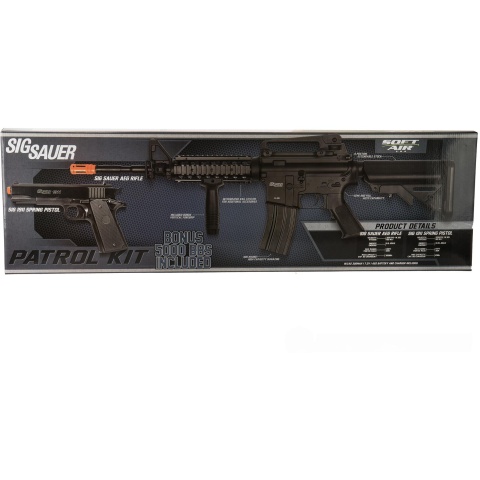 Sig Sauer Patrol  Airsoft Gun Kit with M4 AEG Rifle and pistol and 5000 rounds of BBs - BLACK - DISCONTINUED