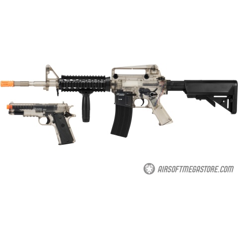 Sig Sauer Patrol  Airsoft Gun Kit with M4 AEG Rifle and Pistol and 5000 Rounds of BBs - See through - DISCONTINUED