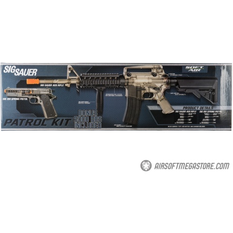 Sig Sauer Patrol  Airsoft Gun Kit with M4 AEG Rifle and Pistol and 5000 Rounds of BBs - See through - DISCONTINUED