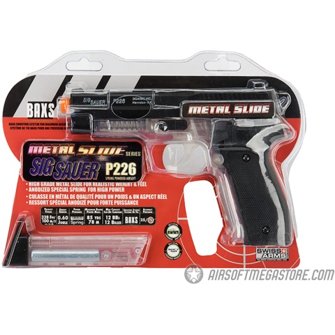 Sig Sauer P226 Spring Airsoft Pistol - BLACK / CLEAR