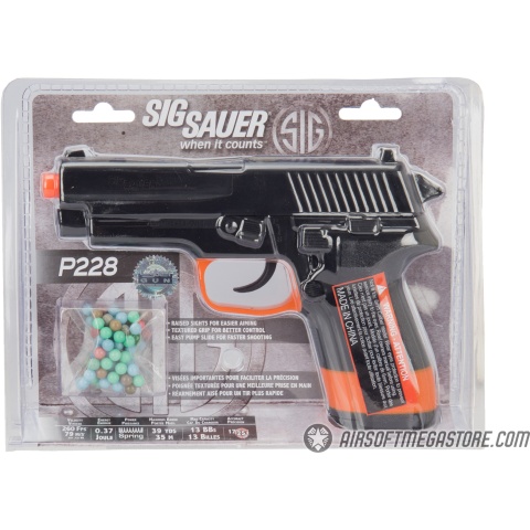 Sig Sauer P228 Spring Airsoft Pistol - BLACK / ORANGE