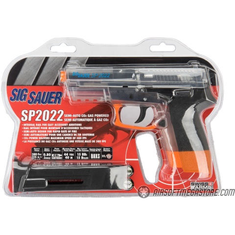 Sig Sauer SP2022 CO2 Airsoft Pistol - CLEAR / ORANGE - DISCONTINUED