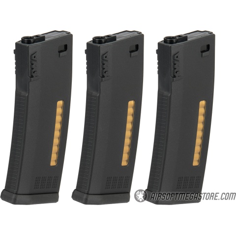 KWA 120rd MS120 Mid Capacity Airsoft AEG Rifle Magazine [3 Pack] - BLACK