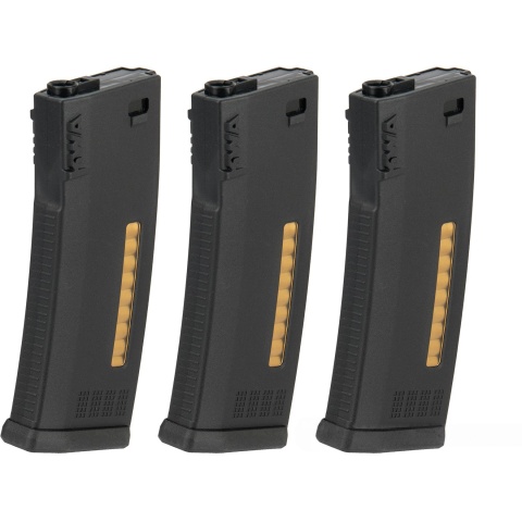 KWA 120rd MS120 Mid Capacity Airsoft AEG Rifle Magazine [3 Pack] - BLACK