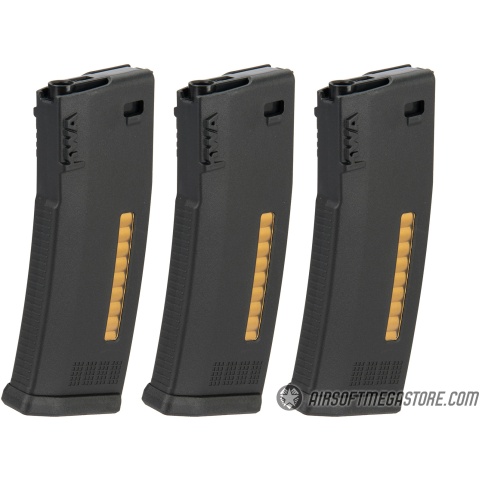 KWA 30/120rd MS120C Mid Capacity Airsoft Rifle Magazine [3 Pack] - BLACK