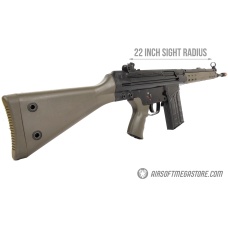 LCT LC-3A3 Full Size AEG Airsoft Rifle w/ Slim Handguard - GREEN