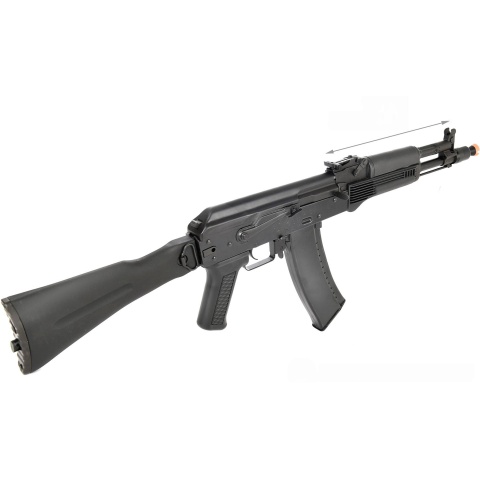 LCT AK104 Airsoft AK104 Steel AEG Airsoft Rifle w/ Folding Stock - BLACK