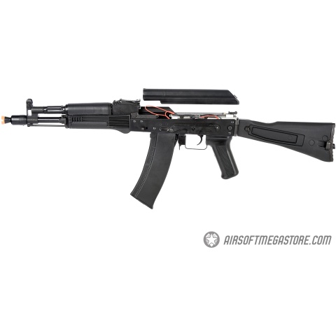 LCT AK104 Airsoft AK104 Steel AEG Airsoft Rifle w/ Folding Stock - BLACK