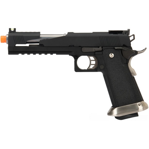 WE-Tech 1911 Hi-Capa T-Rex Competition Gas Blowback Airsoft Pistol w/ Top Ports (Color: Black & Silver)