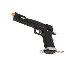 WE-Tech 1911 Hi-Capa T-Rex Competition Gas Blowback Airsoft Pistol w/ Top Ports (Color: Black & Silver)