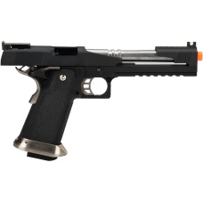 WE-Tech 1911 Hi-Capa T-Rex Competition Gas Blowback Airsoft Pistol w/ Top Ports (Color: Black & Silver)