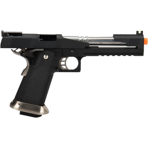 WE-Tech 1911 Hi-Capa T-Rex Competition Gas Blowback Airsoft Pistol w/ Top Ports (Color: Black & Silver)