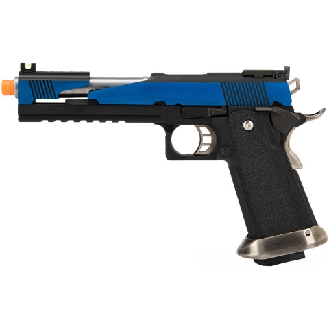 WE Tech 1911 Hi-Capa T-Rex Competition Gas Blowback Airsoft Pistol w/ Top Ports - BLUE / SILVER