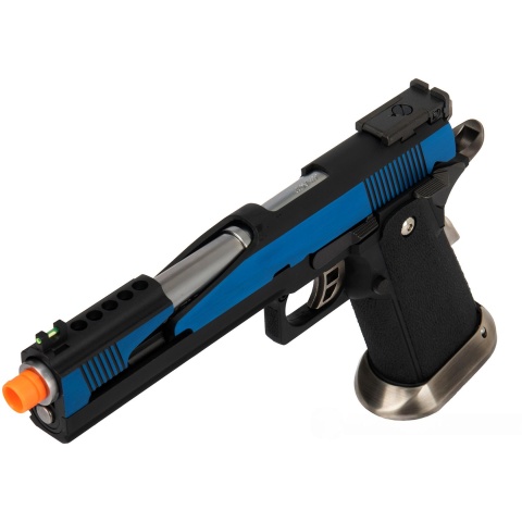 WE Tech 1911 Hi-Capa T-Rex Competition Gas Blowback Airsoft Pistol w/ Top Ports - BLUE / SILVER