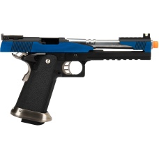 WE Tech 1911 Hi-Capa T-Rex Competition Gas Blowback Airsoft Pistol w/ Top Ports - BLUE / SILVER