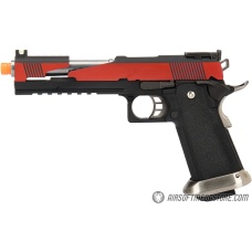 WE Tech 1911 Hi-Capa T-Rex Competition Gas Blowback Airsoft Pistol w/ Top Ports (RED / BLK )