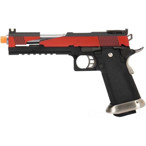 WE Tech 1911 Hi-Capa T-Rex Competition Gas Blowback Airsoft Pistol w/ Top Ports (RED / BLK )