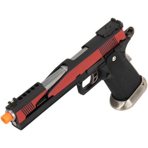 WE Tech 1911 Hi-Capa T-Rex Competition Gas Blowback Airsoft Pistol w/ Top Ports (RED / BLK )
