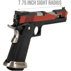WE Tech 1911 Hi-Capa T-Rex Competition Gas Blowback Airsoft Pistol w/ Top Ports (RED / BLK )