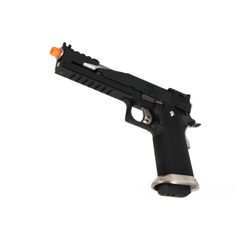 WE Tech 1911 Hi-Capa T-Rex Competition Gas Blowback Airsoft Pistol w/ Top Vent - BLACK / SILVER