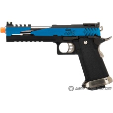 WE Tech 1911 Hi-Capa T-Rex Competition Gas Blowback Airsoft Pistol w/ Top Vent - BLUE / SILVER