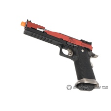 WE Tech 1911 Hi-Capa T-Rex Competition Gas Blowback Airsoft Pistol w/ Top Vent - RED / SILVER