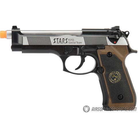 WE Tech M9 Samurai Edge Biohazard Gas Blowback Airsoft Pistol [Full/Semi Auto] - BLACK/BROWN/SILVER
