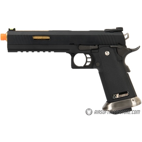 WE Tech 1911 Hi-Capa T-Rex Competition Gas Blowback Airsoft Pistol w/ Sight Mount & Top Ports (BLACK / GOLD)