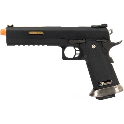 WE Tech 1911 Hi-Capa T-Rex Competition Gas Blowback Airsoft Pistol w/ Sight Mount & Top Ports (BLACK / GOLD)