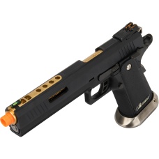 WE Tech 1911 Hi-Capa T-Rex Competition Gas Blowback Airsoft Pistol w/ Sight Mount & Top Ports (BLACK / GOLD)