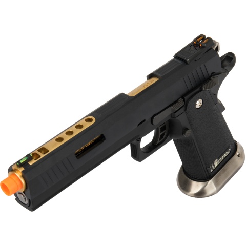 WE Tech 1911 Hi-Capa T-Rex Competition Gas Blowback Airsoft Pistol w/ Sight Mount & Top Ports (BLACK / GOLD)